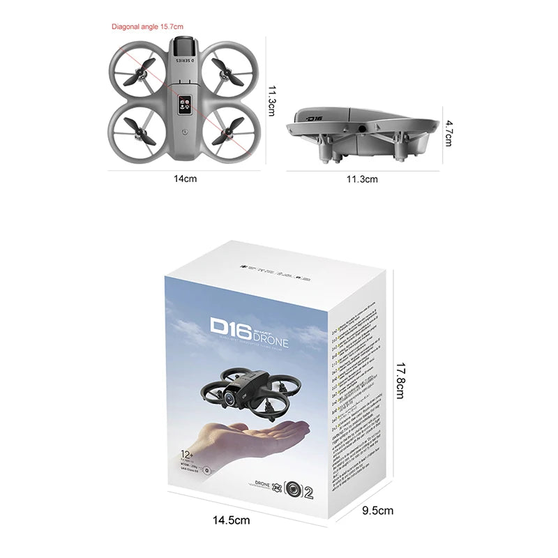 New D16 Mini Drone 8K HD Dual Camera GPS Positioning Profesional 180° Electric Adjustable Obstacle Avoidance Bushless UAV 2026
