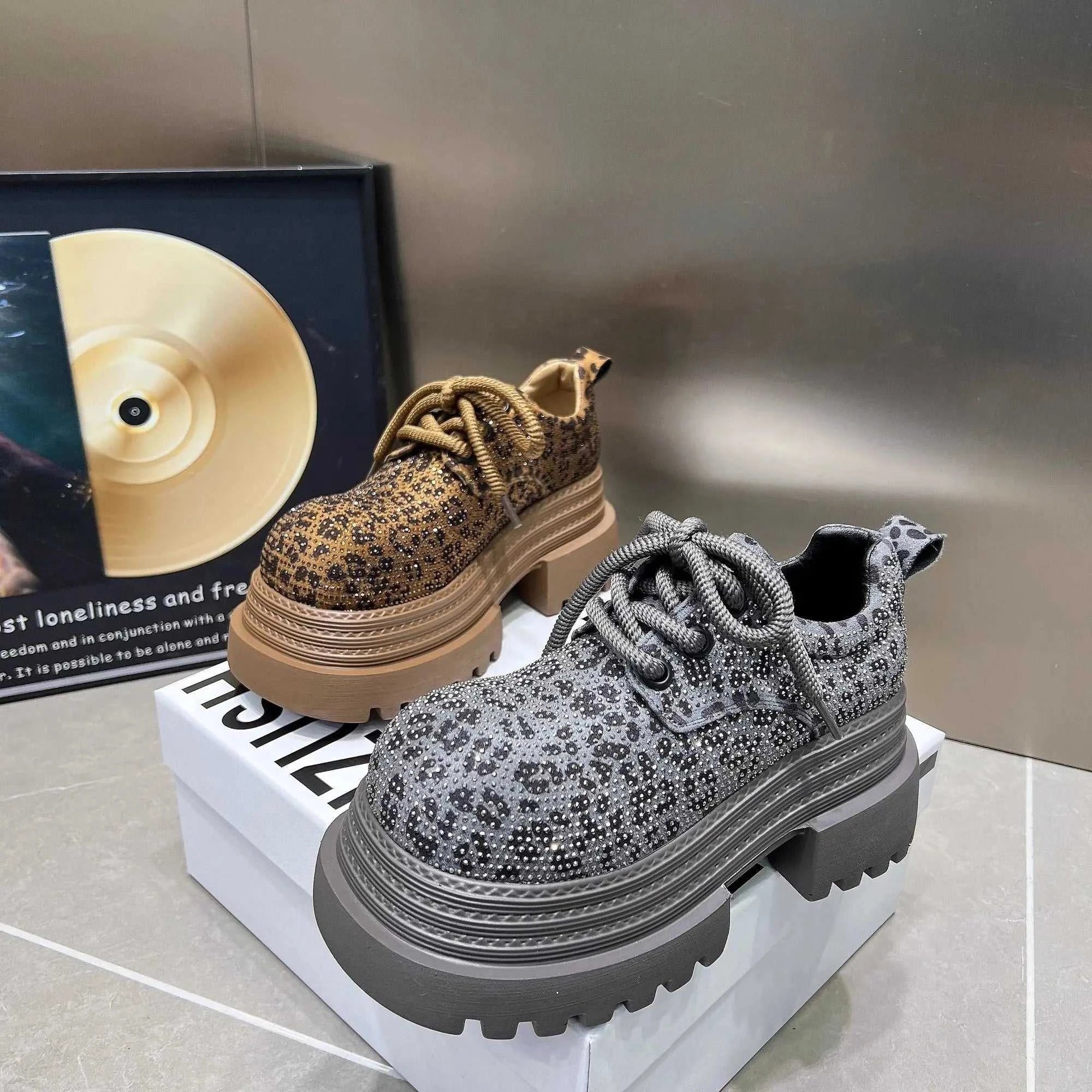 Luxurious Rhinestone Women's Shoes Leopard Lace-up Fashion Motorcycle Boots Thick Soled Lightweight High Street Mujeres Sneaker The jack market .AU The jack market .AU Step Up Your Style: Trendy Shoes for Every Occasion! $ 87 14:1254#Angola Red;200000124:200000334