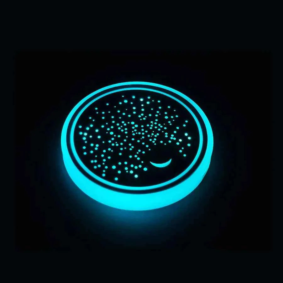 7 Colors Car LED Luminous Water Cup Pad Auto Cup Bottle Holder Coaster Anti-slip Pad Mats Interior Atmosphere Light Decor