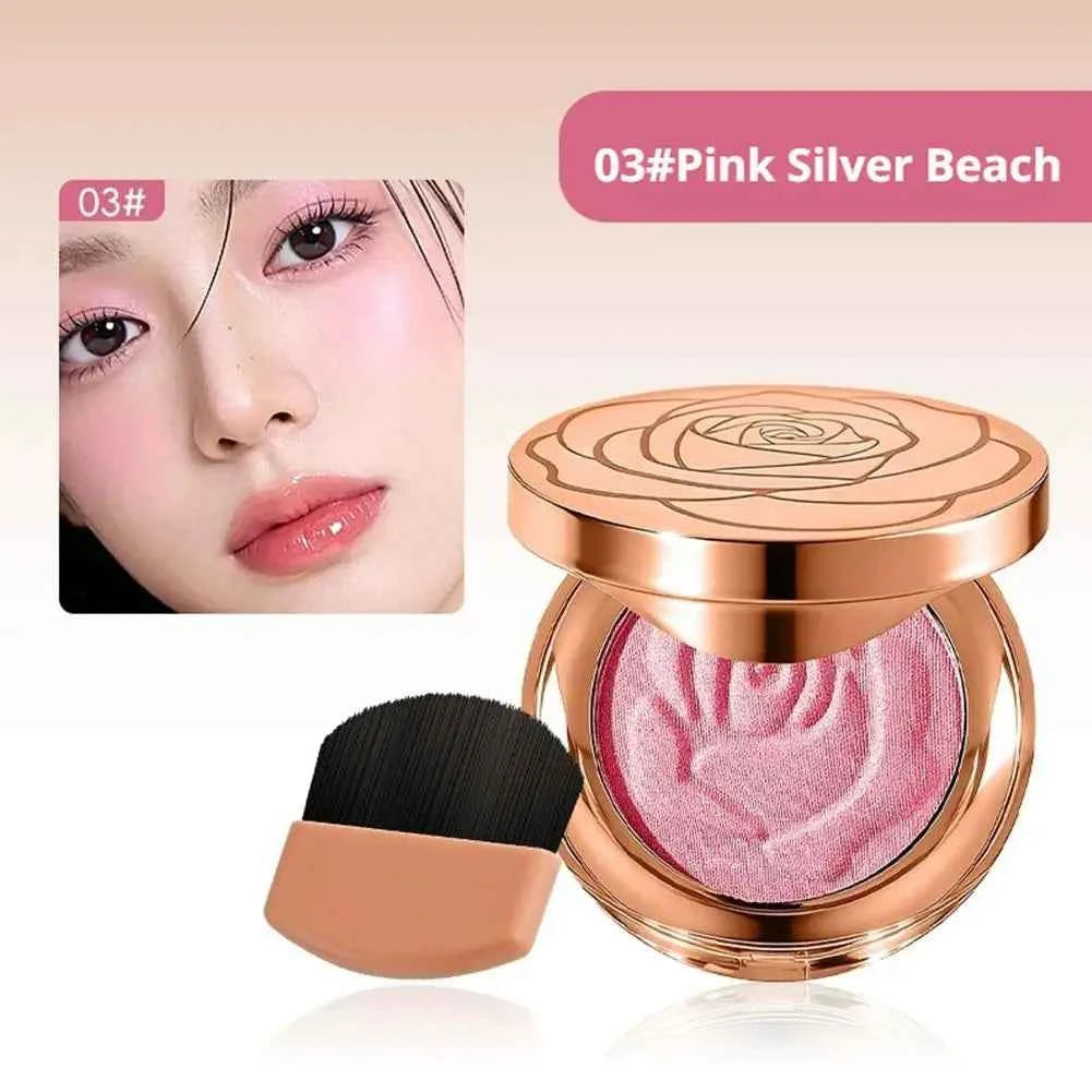Radiant Rose 3-in-1 Blush Palette – Shiny & Matte Finishes for a Bright, Lasting Glow