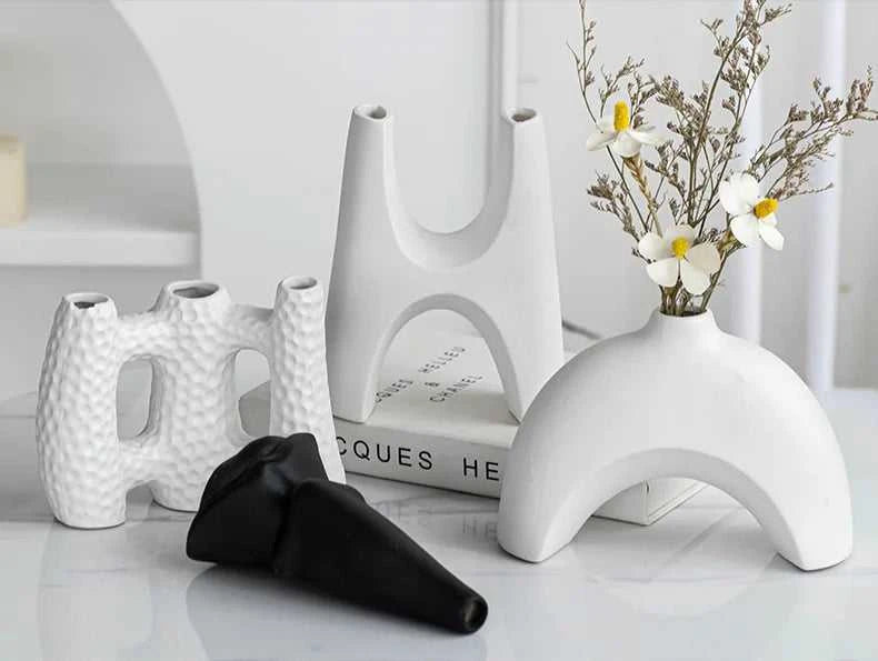 Nordic Decoration Home Flower Vase Black and White Art Ceramic Vase Minimalism Dried Flower Arrangement Accessories B&B Ornament The jack market .AU The jack market .AU Home $ 51 14:200006155#1pcs