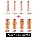 Argon Welding Torch Consumable Collet Body 1.0mm 1.6mm 2.0mm 2.4mm 3.2mm 4.0mm WP9 WP20 WP25 TIG Tungstens Electrodes Collet