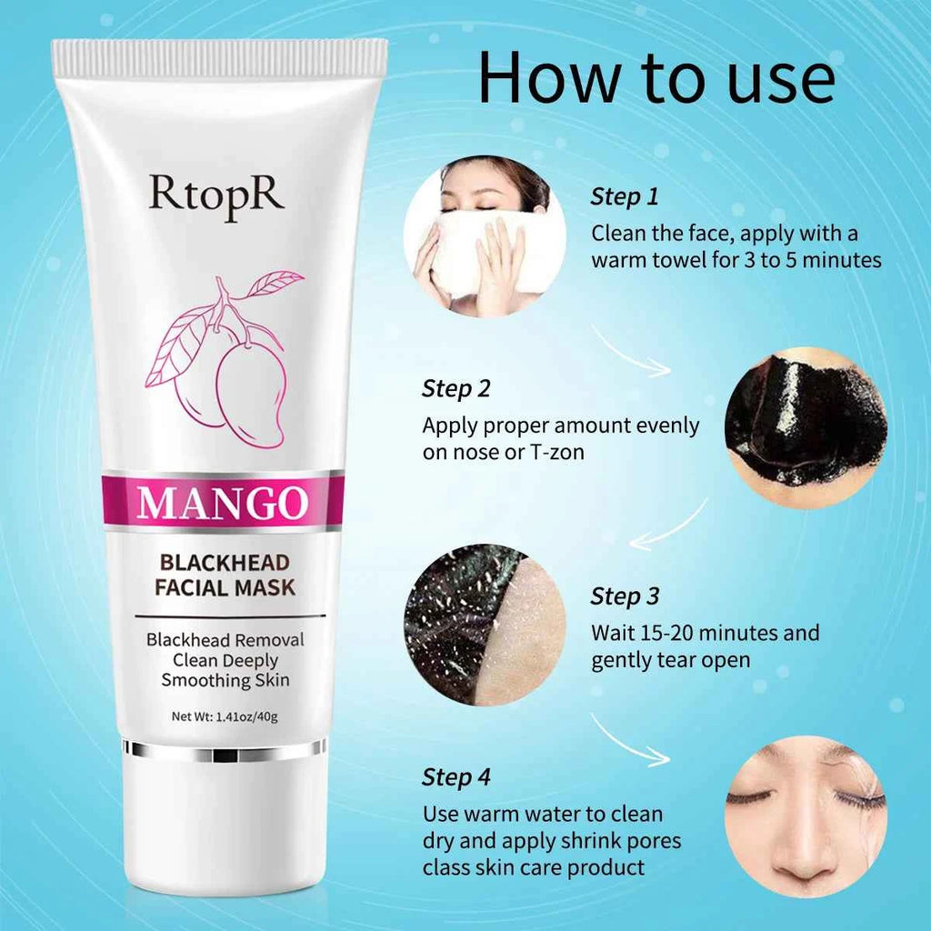 Mango Pore Cleansing Peel-Off Mask - Oil-Control, Blackhead Remover, Skin Brightening Treatment