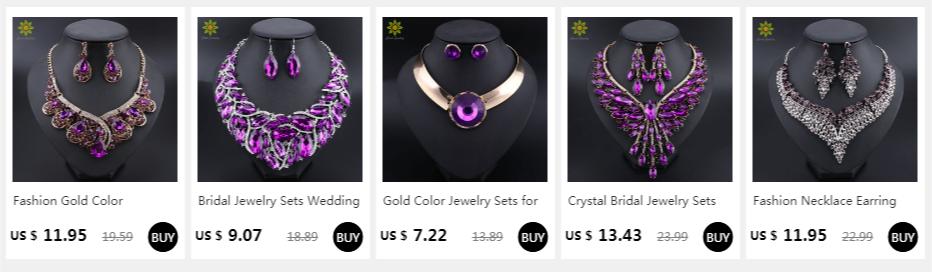 Crystal Bridal Jewelry Sets Wedding Party Costume Accessory Indian Necklace Earrings Set for Bride GorgeousJewellery Sets Women The jack market .AU The jack market .AU Jewellery & Chains $ 74 200001033:200003757#purple