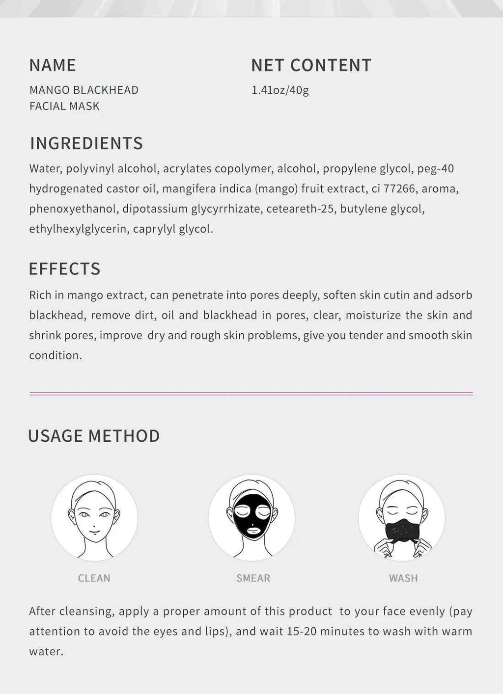 Mango Pore Cleansing Peel-Off Mask - Oil-Control, Blackhead Remover, Skin Brightening Treatment