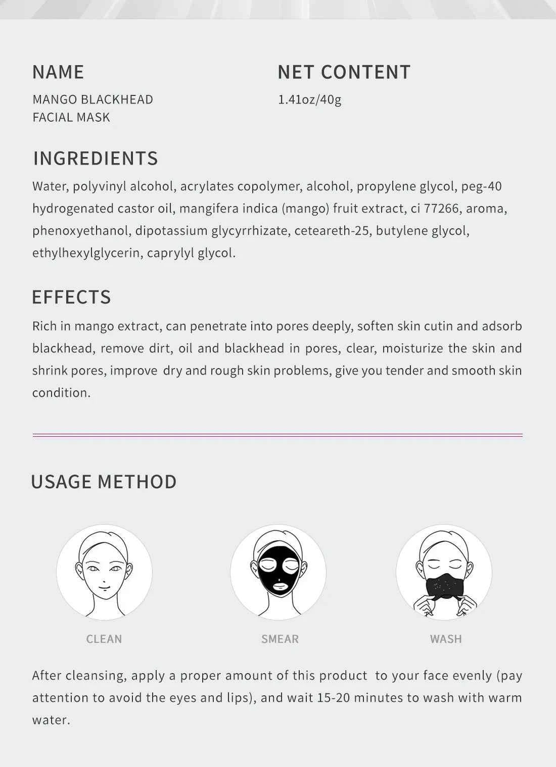 Mango Pore Cleansing Peel-Off Mask - Oil-Control, Blackhead Remover, Skin Brightening Treatment