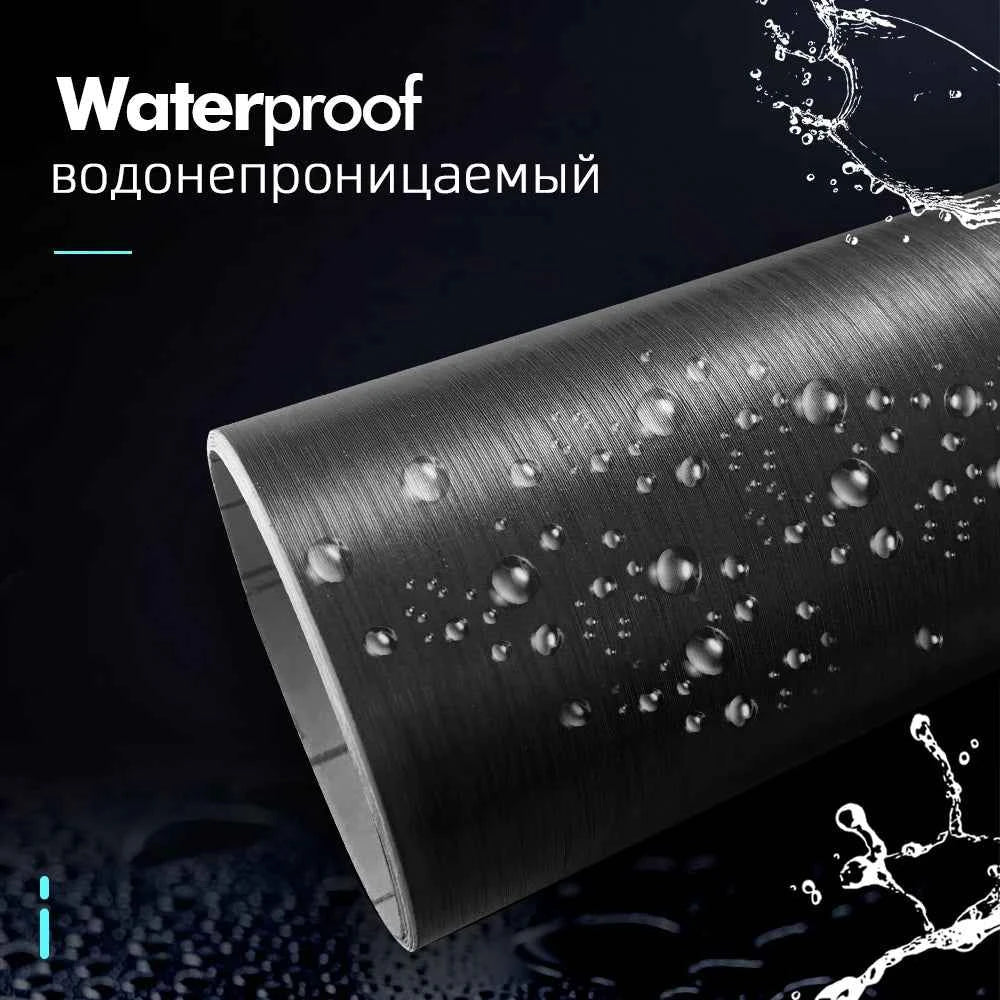 Vinyl Wrap Balck Brushed Aluminum Vinyl Wrap Film Waterproof PVC Car Wrap Air Release Grey Matt Brushed Computer Car Accessories