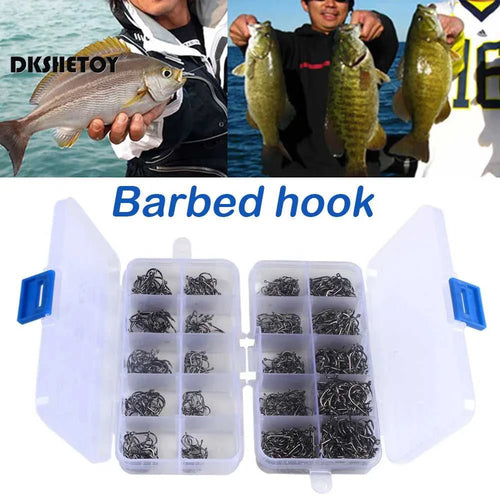 100-1000pcs Fish Hooks with barbed fishhook For Bait With Plastic Box Kit For Saltwater Freshwater fishing tools The jack market .AU The jack market .AU Fishing Gear $ 22 14:193#100pcs