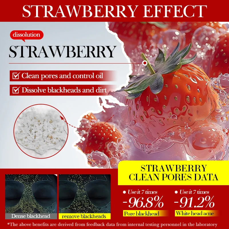 5pcs SADOER Strawberry Face Mask Mud Masks Facial Moisturizing Blackhead Removal Clay Skin Care Products