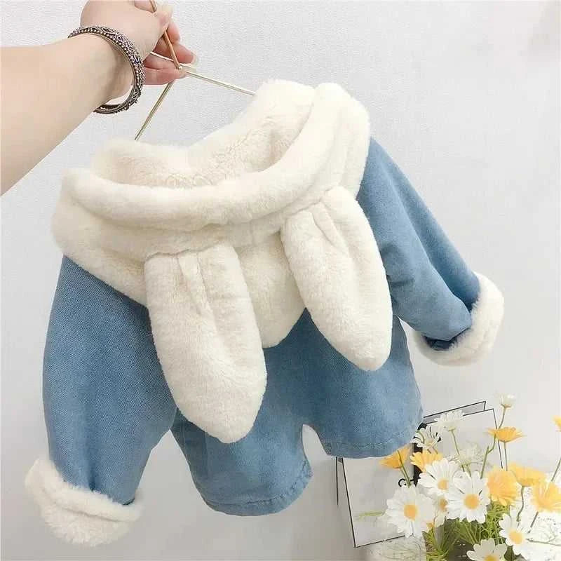 Jacket for Girls Boy Children's Denim Jackets Warm Fur Cowboy Coat Baby Rabbit Ear Hooded Velvet Outerwear Kids Winter Clothes The jack market .AU The jack market .AU Mum & Kids: Essential Products for Every Family $ 55 14:771#Blue;200000463:200004187#80 for 12M