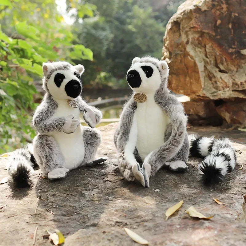 Simulation Lemur Plush Animal Monkey Toys Realistic Kawaii Stuffed Doll Room Decor Soft Pillow Children Boys Birthday Gifts