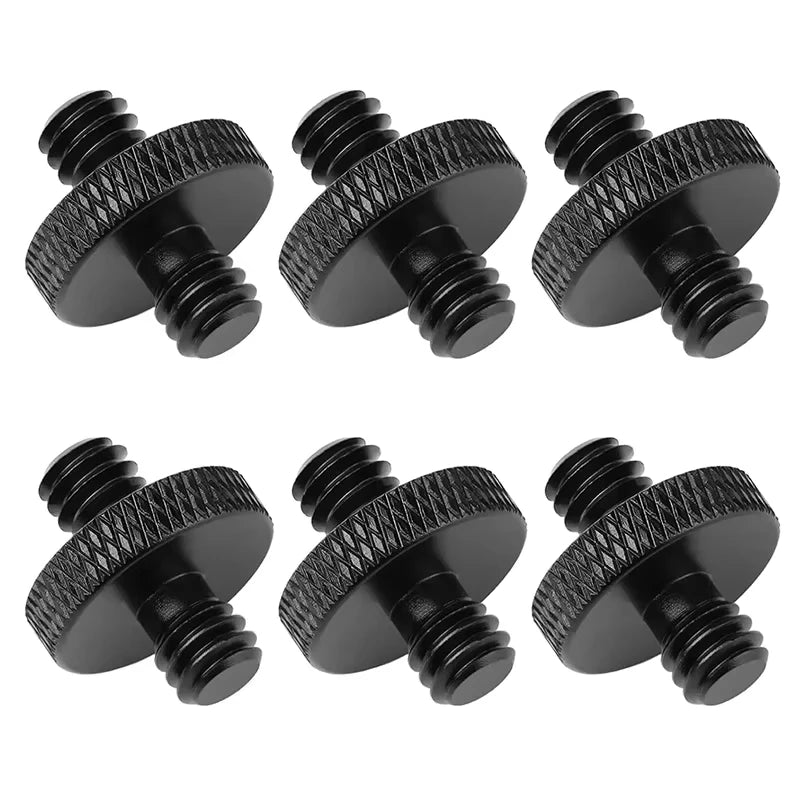 For Camera Tripod Mic 1/4" Male to 1/4" Male Threaded Tripod Screw Adapter Double Head Stud Standard Mounting Thread Converter