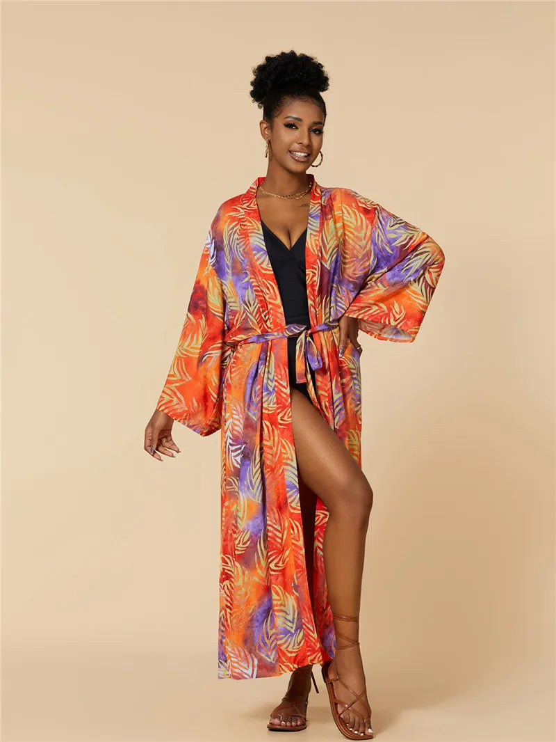 2026 Women's Kaftan Beach Cover-Up Dress - Stylish Long Tunic for Summer Bikinis & Beachwear