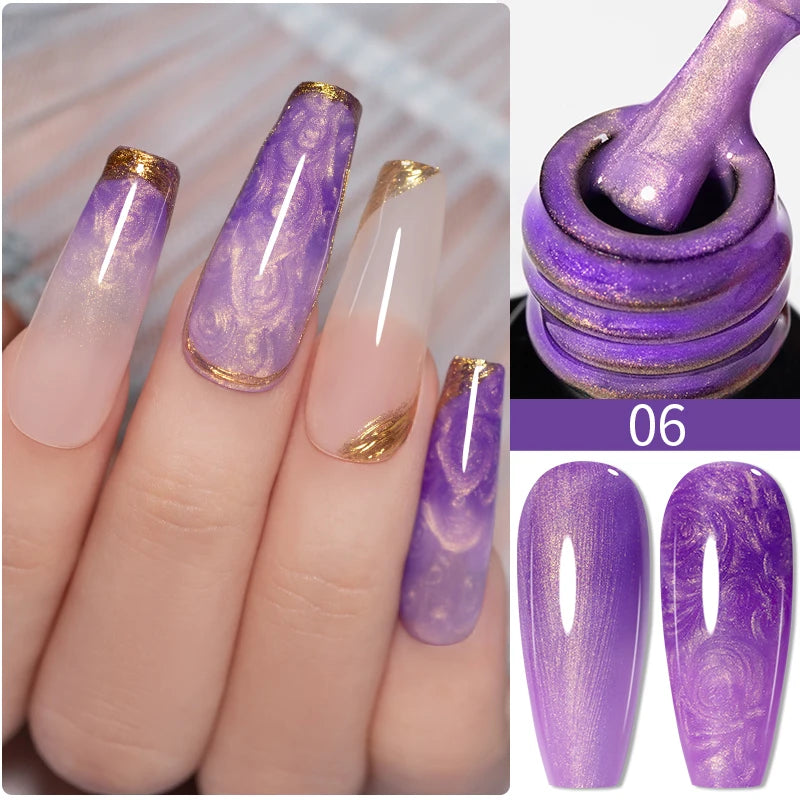 BrandName Chrome Mirror Effect Gel Polish - 5ml Golden Silvery Metallic Liner for Stunning French Nail Art