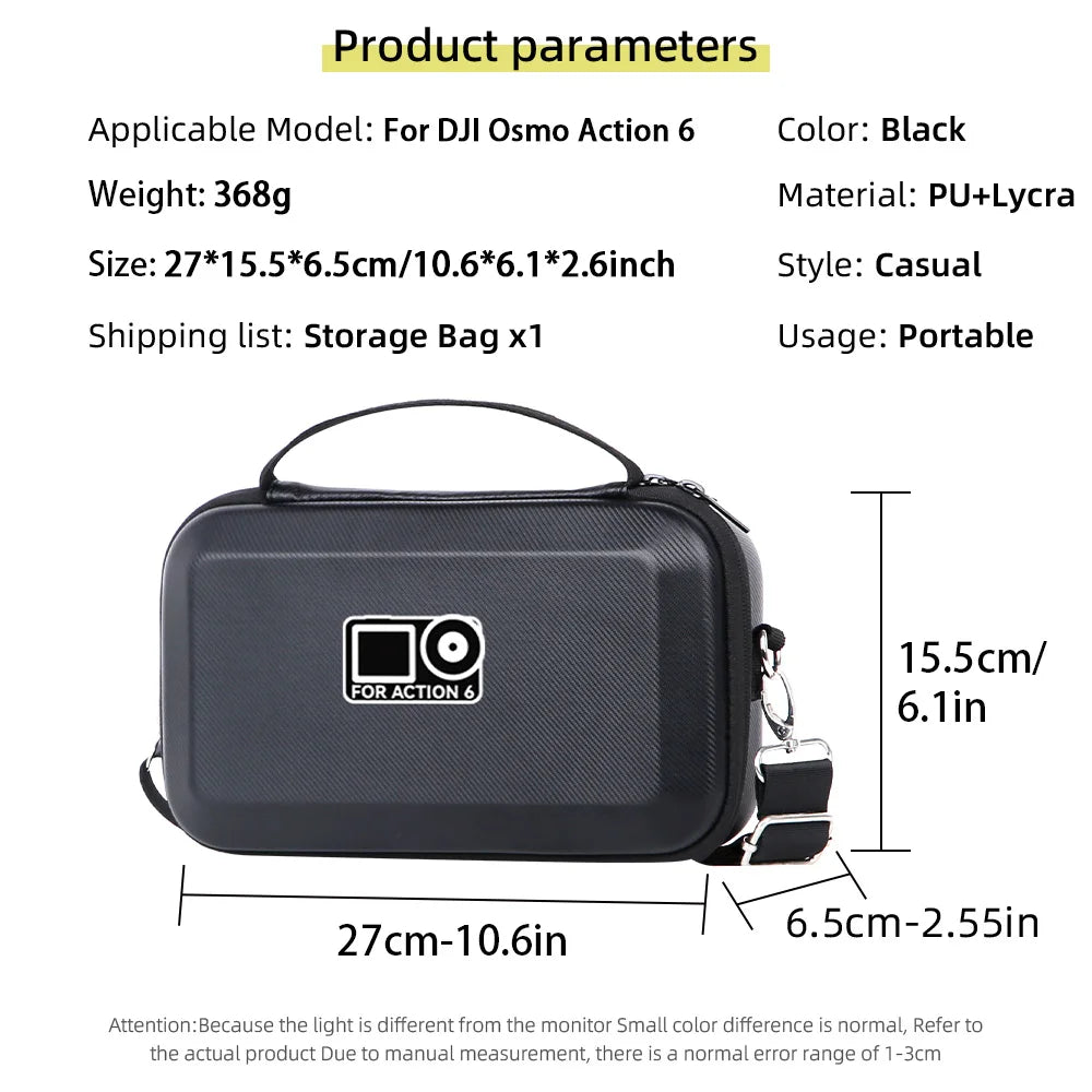 For DJI Osmo Action 6 Storage Bag Camera Shoulder Protection Bag Portable Travel Handbag Box For DJI Action 6 Accessories