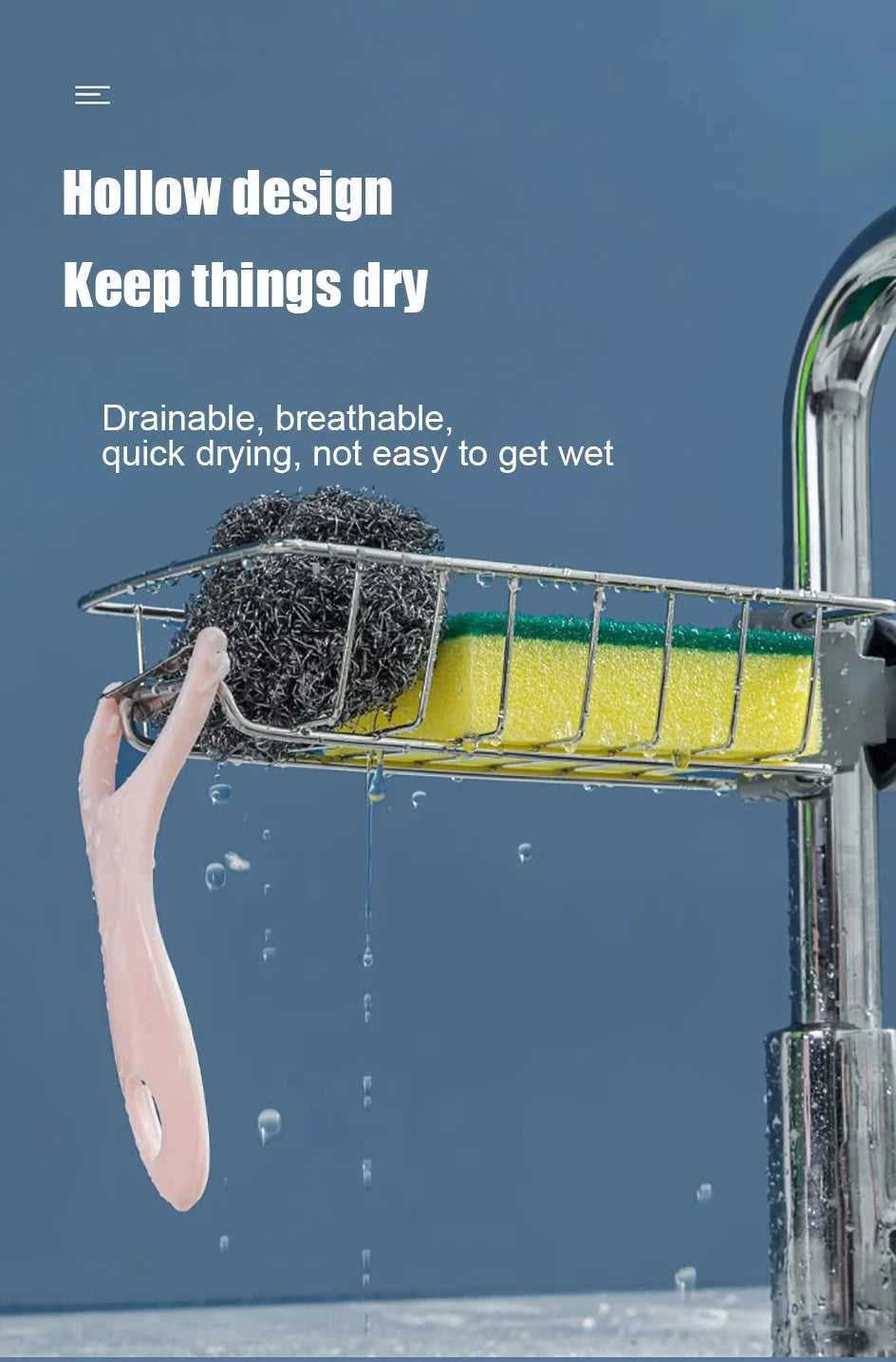 Kitchen Sink Drain Rack Sponge Storage Flexible Faucet Holder Soap Drainer Towel Rack Shelf Organizer Kitchen Accessories The jack market .AU The jack market .AU Home $ 50 14:29#silver