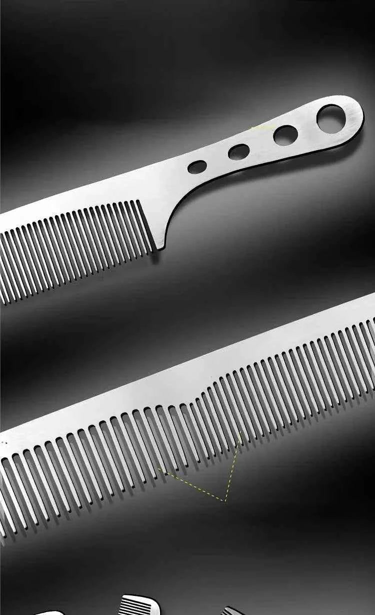 Titanium Steel Hair Comb - Ultra Thin, Anti-Static Design for Professional Barbers and Stylish Men