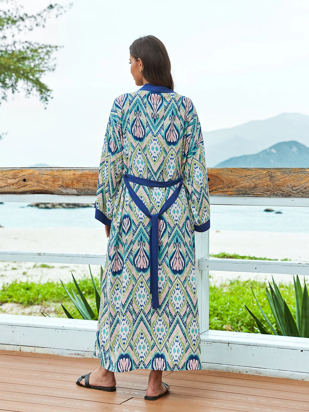 2026 Women's Kaftan Beach Cover-Up Dress - Stylish Long Tunic for Summer Bikinis & Beachwear