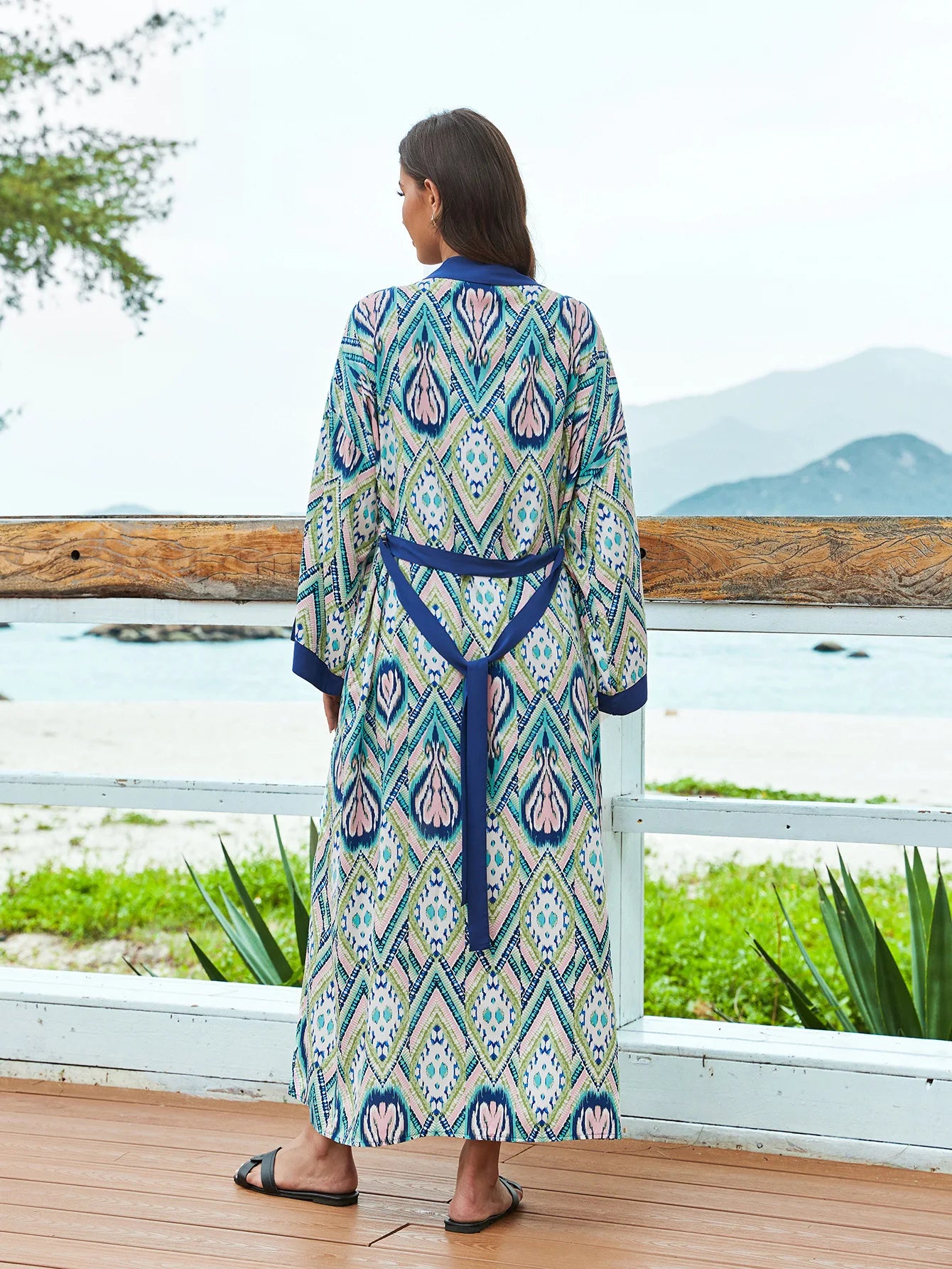 2026 Women's Kaftan Beach Cover-Up Dress - Stylish Long Tunic for Summer Bikinis & Beachwear