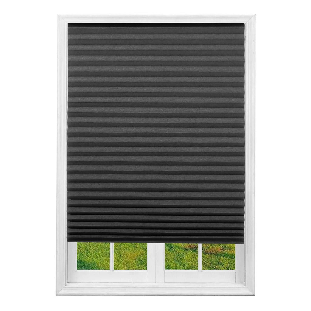 Blind for Window Self Adhesive Pleated Blinds Cordless No Drill Fabric Shutter Room Darkening Shades Blackout Shutters The jack market .AU The jack market .AU Home $ 53 14:496#Black Full blackout