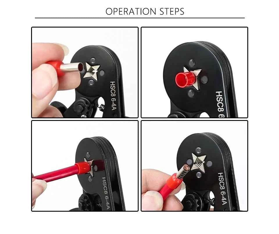 HSC8 Crimping Pliers - Versatile Wire Crimper for Ferrule Sleeves & Tubular Terminals