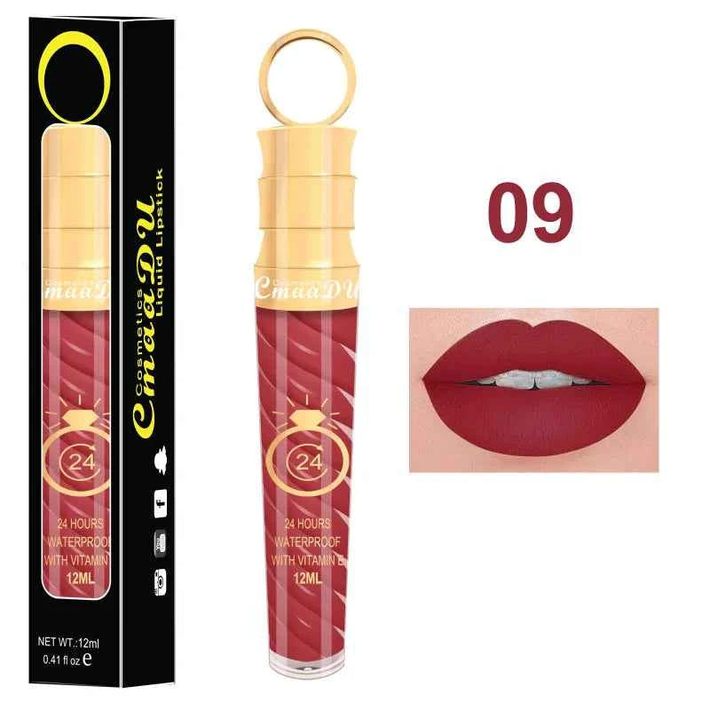 1 Pcs Matte Lip Gloss Waterproof Selection Spiral Glossy Lipstick Long-lasting Non-stick Cup Non-fading Exquisite Gift