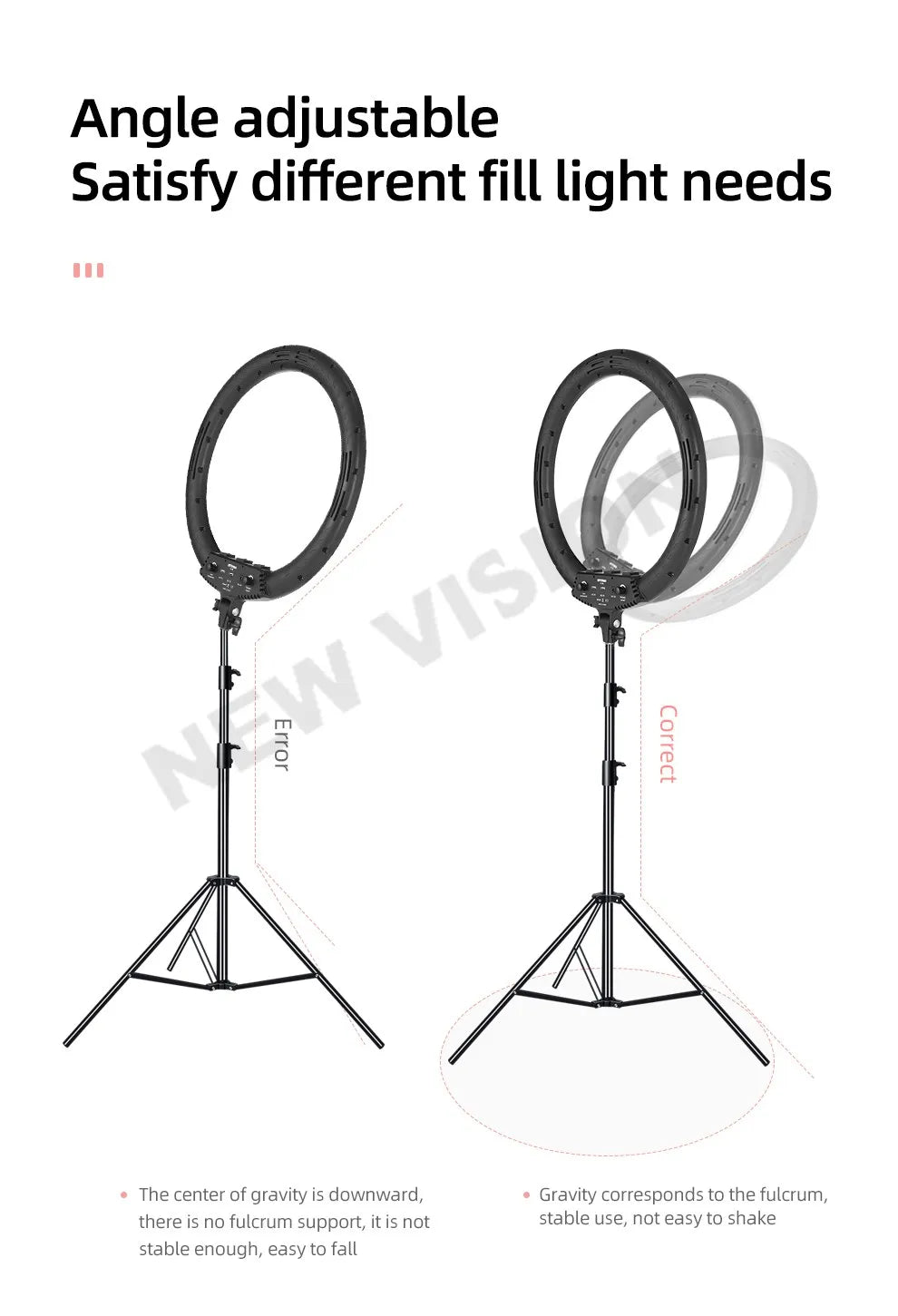 AMBITFUL 18" 21" 50W LED Ring Light Annular Lamp Bi-color 3000K-6000K  + Remote Control for Video YouTube Ringlight Makeup Light