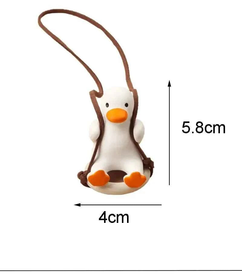 Cute Anime Car Interior Decoration Gypsum Swing Duck Auto Rearview Mirror Pendant For Kawai Car Decoration Accessories