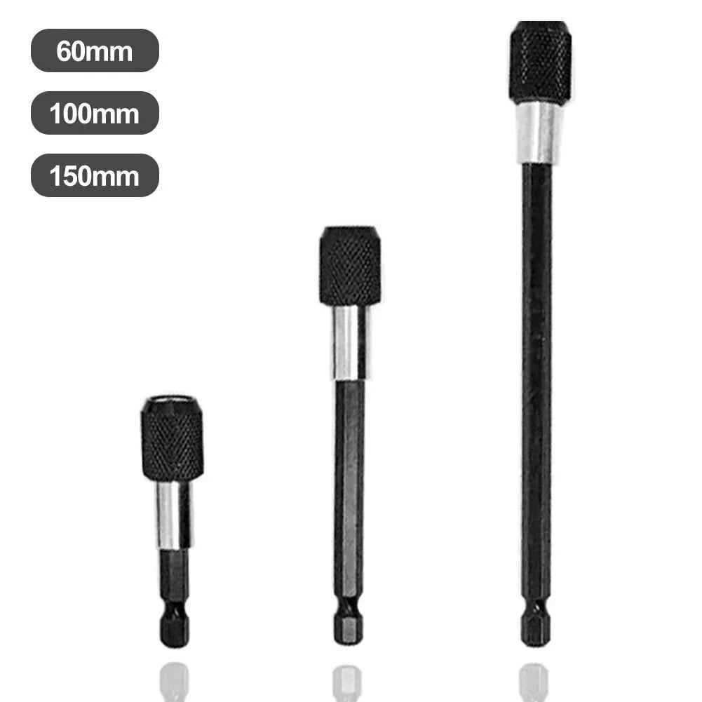 BrandName Self-Locking Hex Shank Screwdriver Bit Holder - Quick Release Magnetic Extension Rods (60/100/150mm)