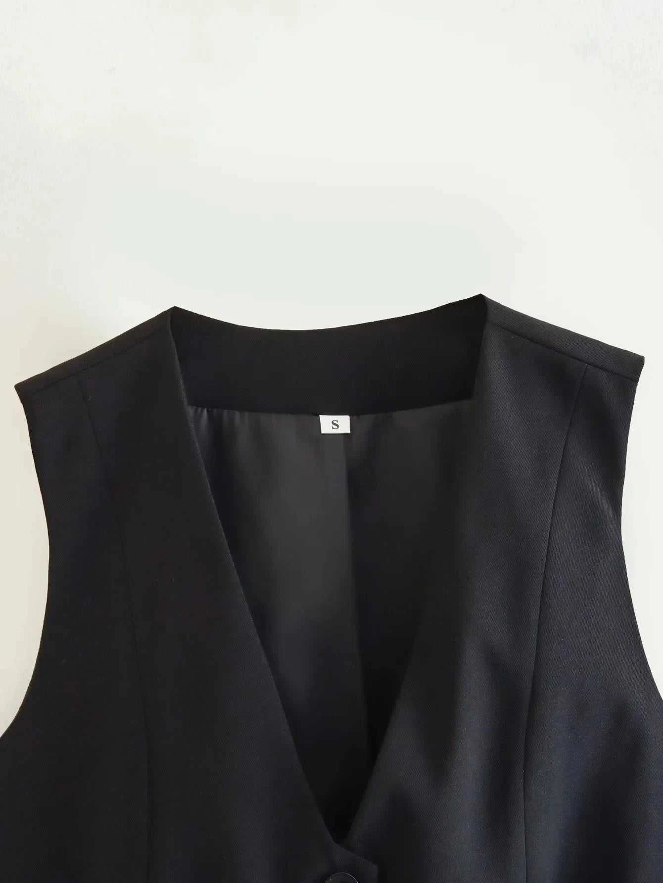 Women's Sleeveless Cropped Blazer Vest – Slim Fit V-Neck Waistcoat for Office & Casual Wear The jack market .AU The jack market .AU Woman Fashion Tops $ 54 14:173#Navy;5:100014065