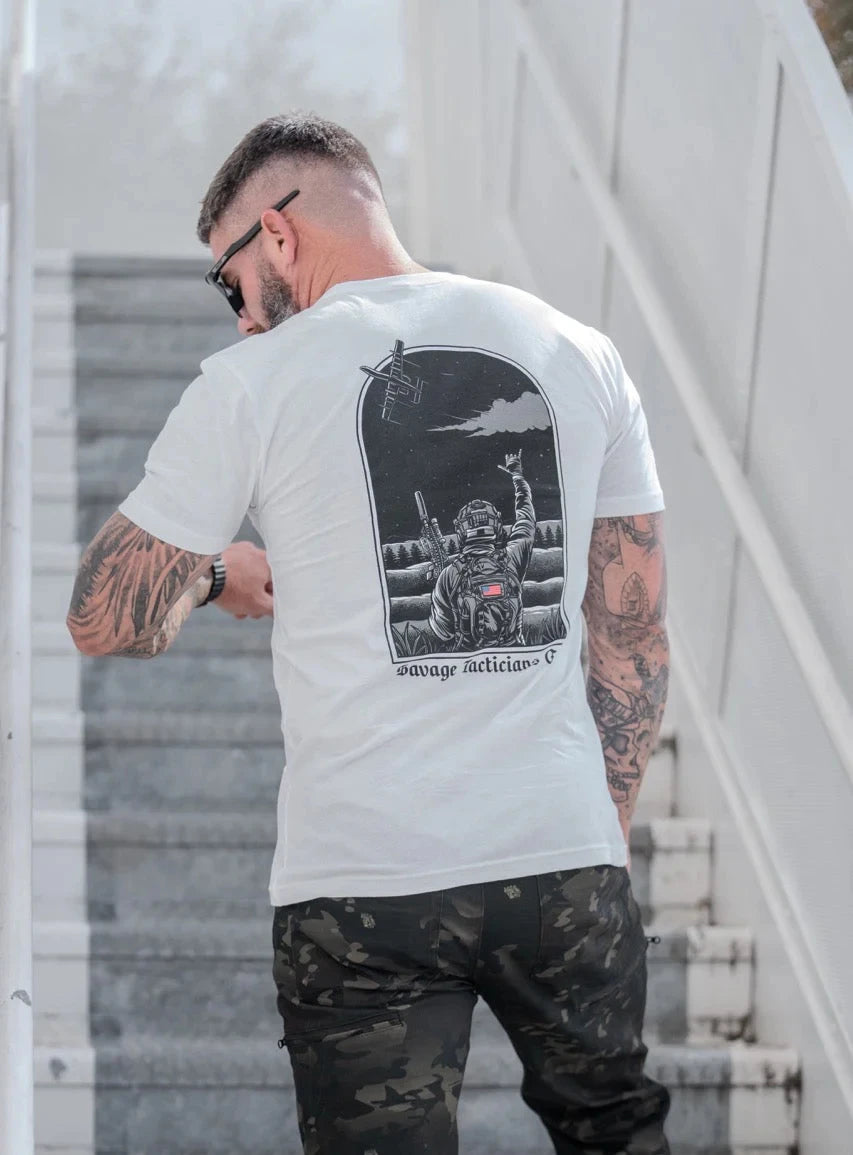 Men Clothes Fashion Tactical T-Shirts Streetwear 100% Cotton Loose Tops Breathable Soft Tee Military Enthusiast
