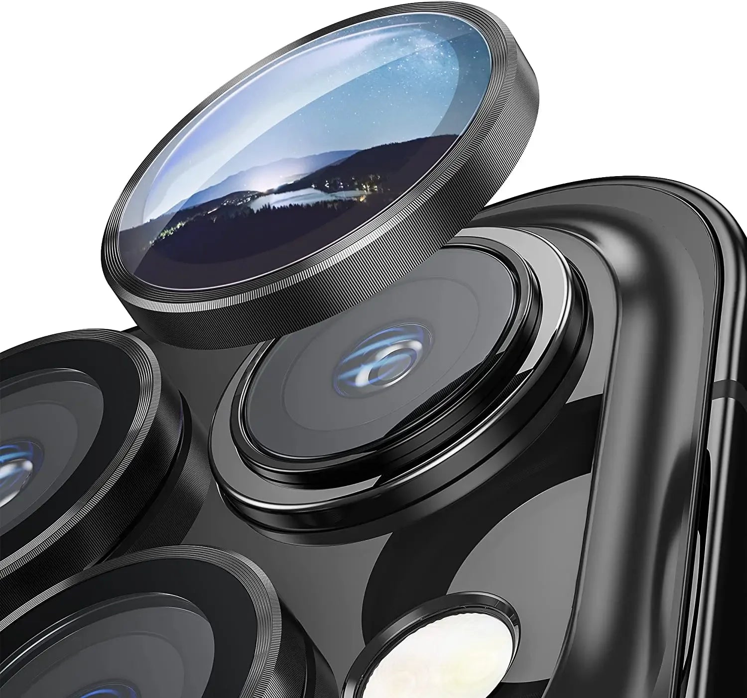 Brand Name Deep Purple Camera Lens Protector - 2-3Pcs Premium Glass Protection for iPhone 14 Pro Max, 13, 12, 11