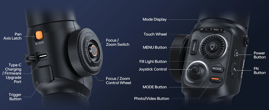 ZHIYUN Official SMOOTH 5S AI Smartphone Gimbal 3-Axis Gimbals Fill Light Phone Stabilizer for iPhone 15 Pro Max Android