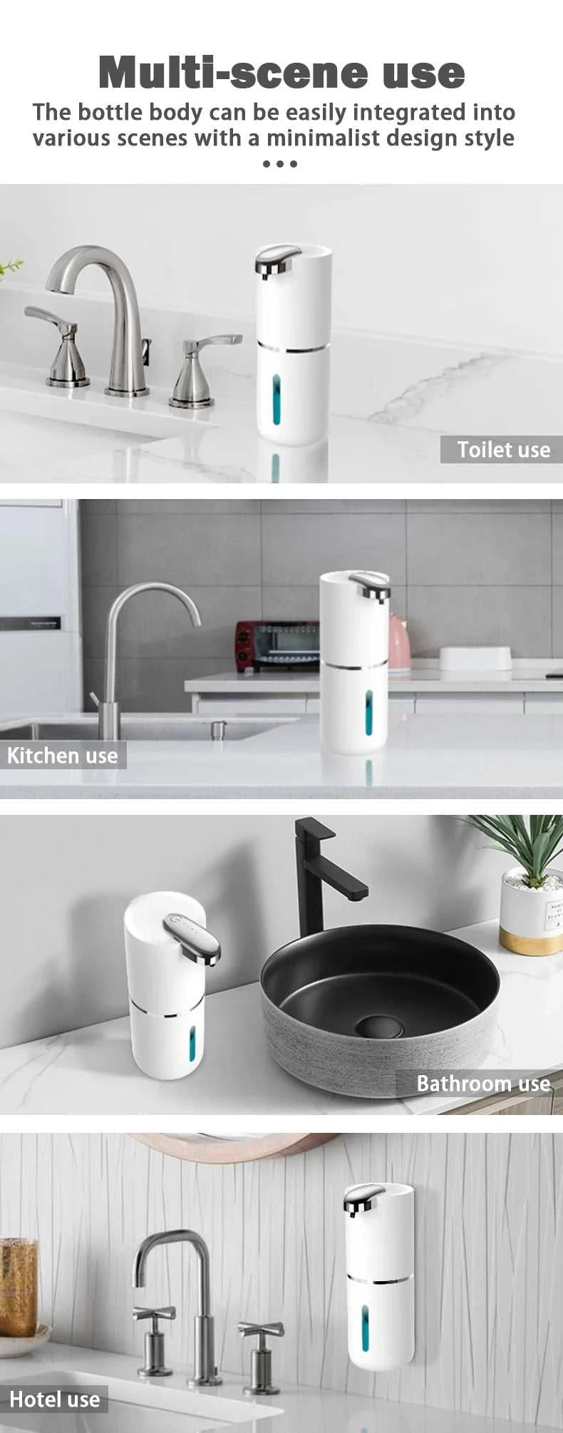 380ML Touchless 4-Gear Adjustable USB Rechargeable ABS Plastic Infrared Automatic Sense Soap Dispenser Hand Washing Pump Machine The jack market .AU The jack market .AU Home $ 72 14:29#White-Foam
