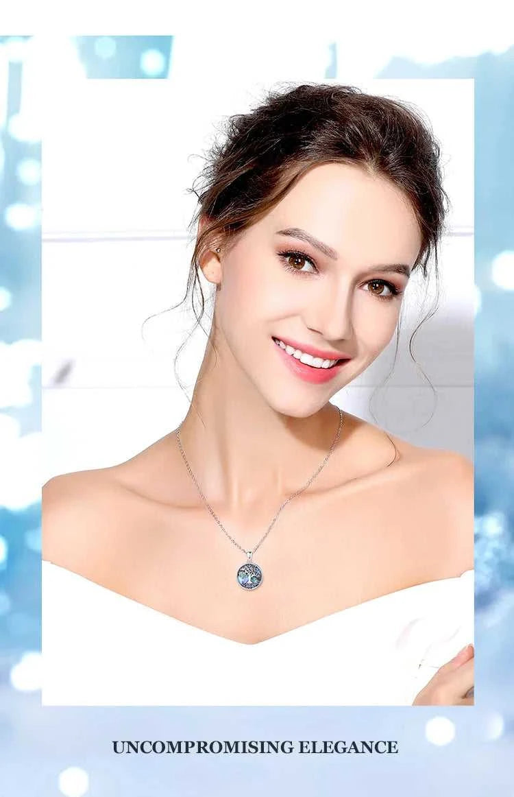 EUDORA New 925 Sterling Silver Tree of Life Pendant Necklace Abalone Shell Jewelry Elegant Fashion Party Gift The jack market .AU The jack market .AU Jewellery & Chains $ 93 200000226:193#with 18 inch chain