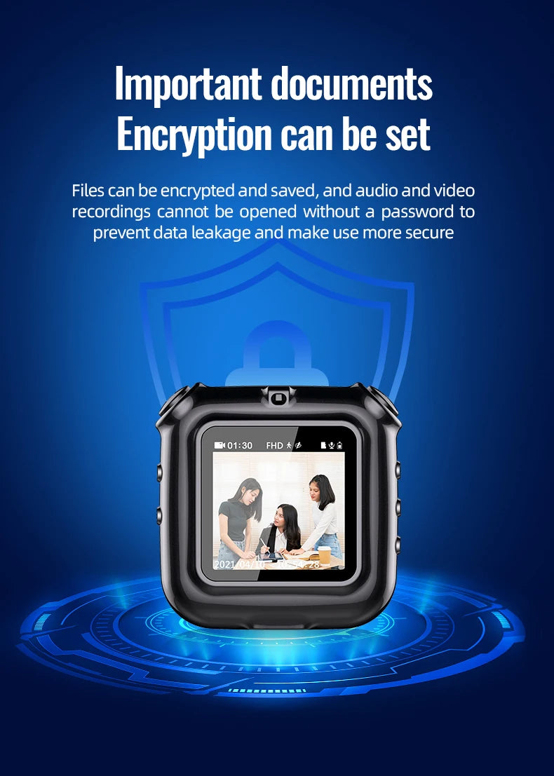 4-256GB Mini Clip Digital Camera Video Photo Audio Voice Recorder with Screen 1080P Bodycam Cam Smart Loop Recording Camcorder