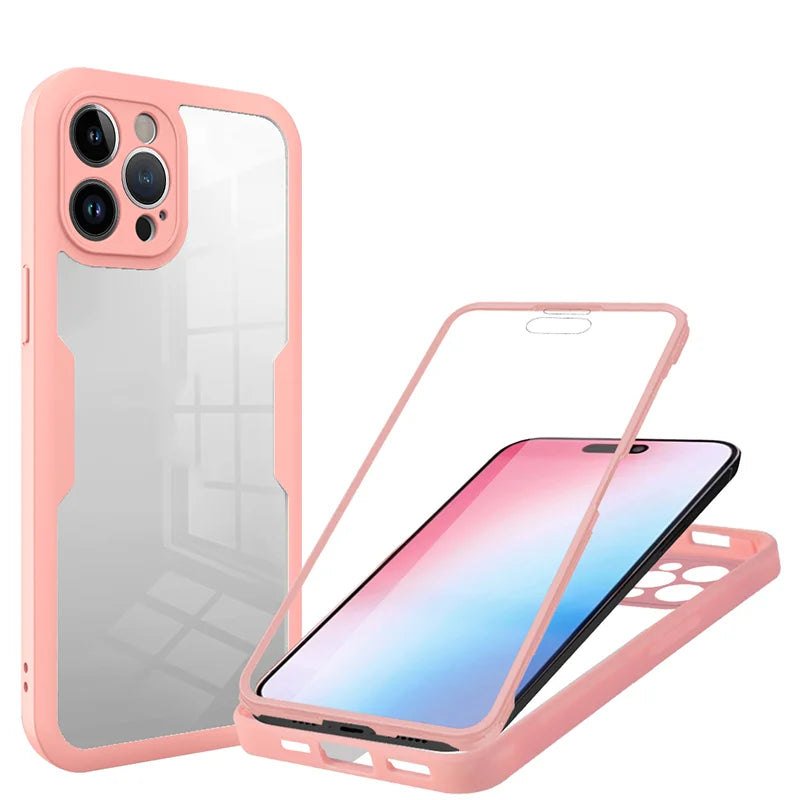 OPPO 360 Full Body Heavy Duty Case - Double-Sided Transparent Soft Cover for Reno 4Z, 5 Lite, 5Z, 7 & 5G