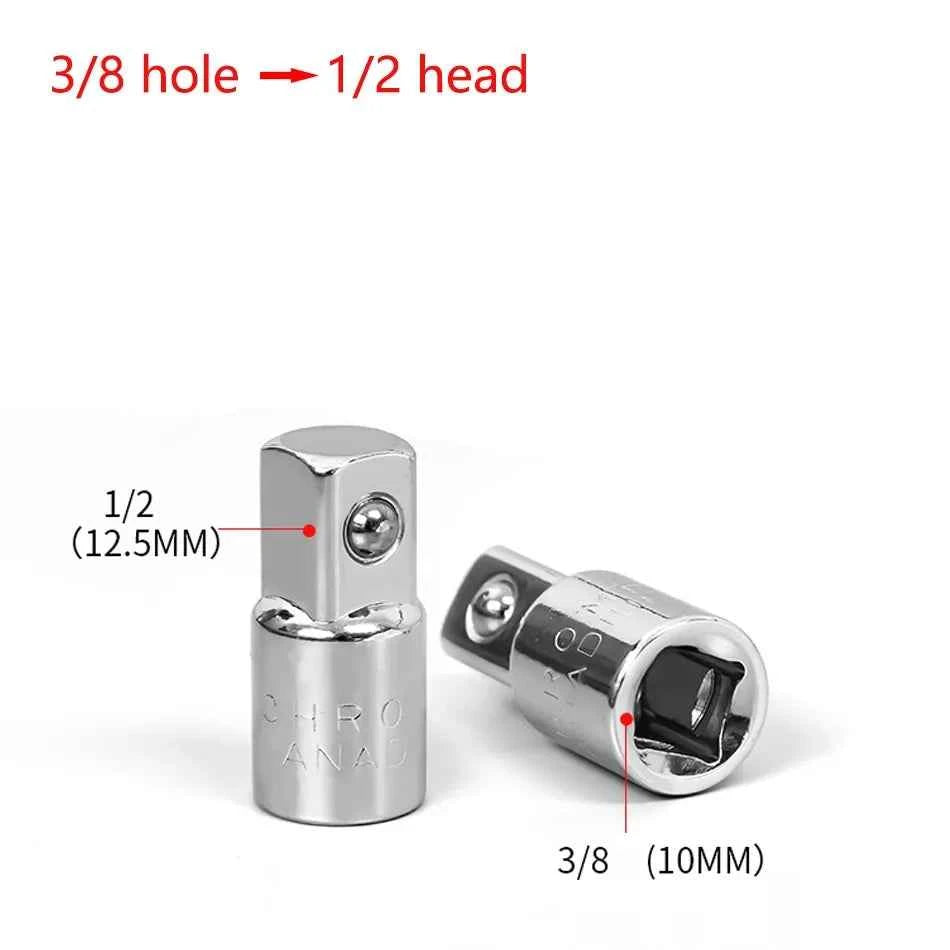 1/4" 3/8" 1/2" Ratchet Wrench Socket Converter Sleeve Head Chrome Vanadium Sleeve Drive Converter Transform Joint Hand Tools