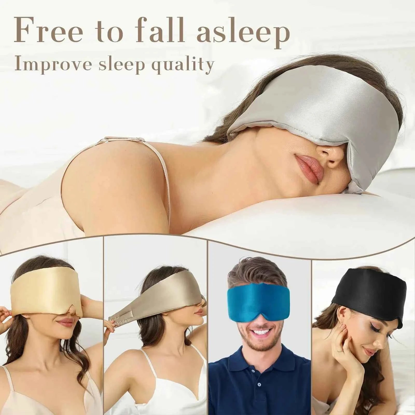 SilkDreams Adjustable Mulberry Silk Sleep Mask - Soft, Pressureless Comfort for Wrinkle-Free Eyes