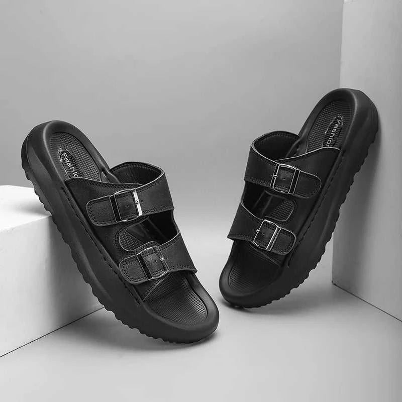 Italian Leather Double Buckle Cowhide Slippers for Men Hotel Beach Summer Shoes High Quality Slip on Light Flats Male Flip Flops The jack market .AU The jack market .AU Step Up Your Style: Trendy Shoes for Every Occasion! $ 90 14:193;200000124:100013888