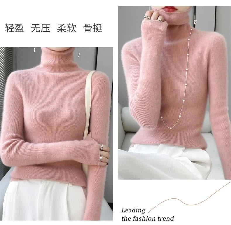 100% Merino Wool Long-sleeved Turtleneck Pullover Women's Autumn Winter Slim Sweater Basic Women's Clothes Cashmere Sweater The jack market .AU The jack market .AU Woman Fashion $ 75 14:1052#black;200007763:201336100;5:4182