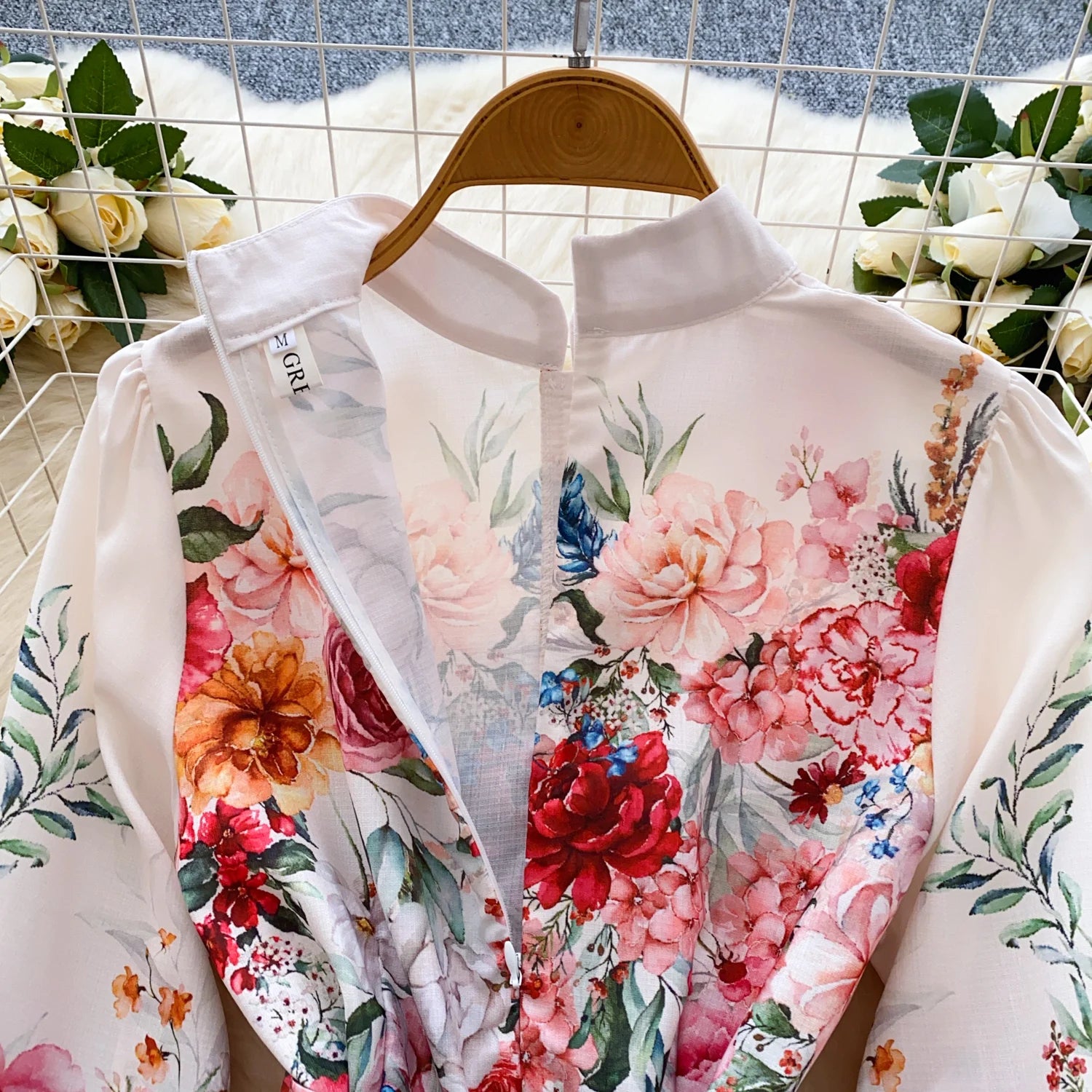 France Elegant Vintage Palace Evening Dress Women Sashes Button Print Short Party Dress Female Casual Chic Festival Clothing New