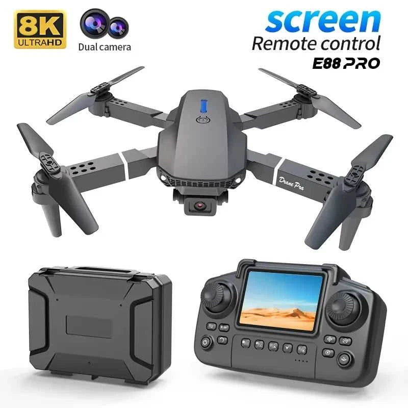 2026 New original E88 Air With Screen-Controlled Lighting Mini Drone 4K Untal 2 Camera Optical Flow Remote Control Aircraft gift The jack market .AU The jack market .AU Drones $ 81 14:10#Black