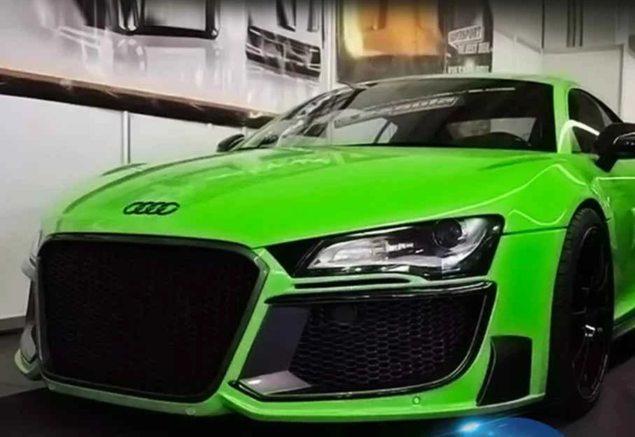 Premium Car Styling Glossy Fluorescent Yellow Vinyl Sticker Glossy Fluorescent yellow Vinyl Wrap Self Adhesive Sticker