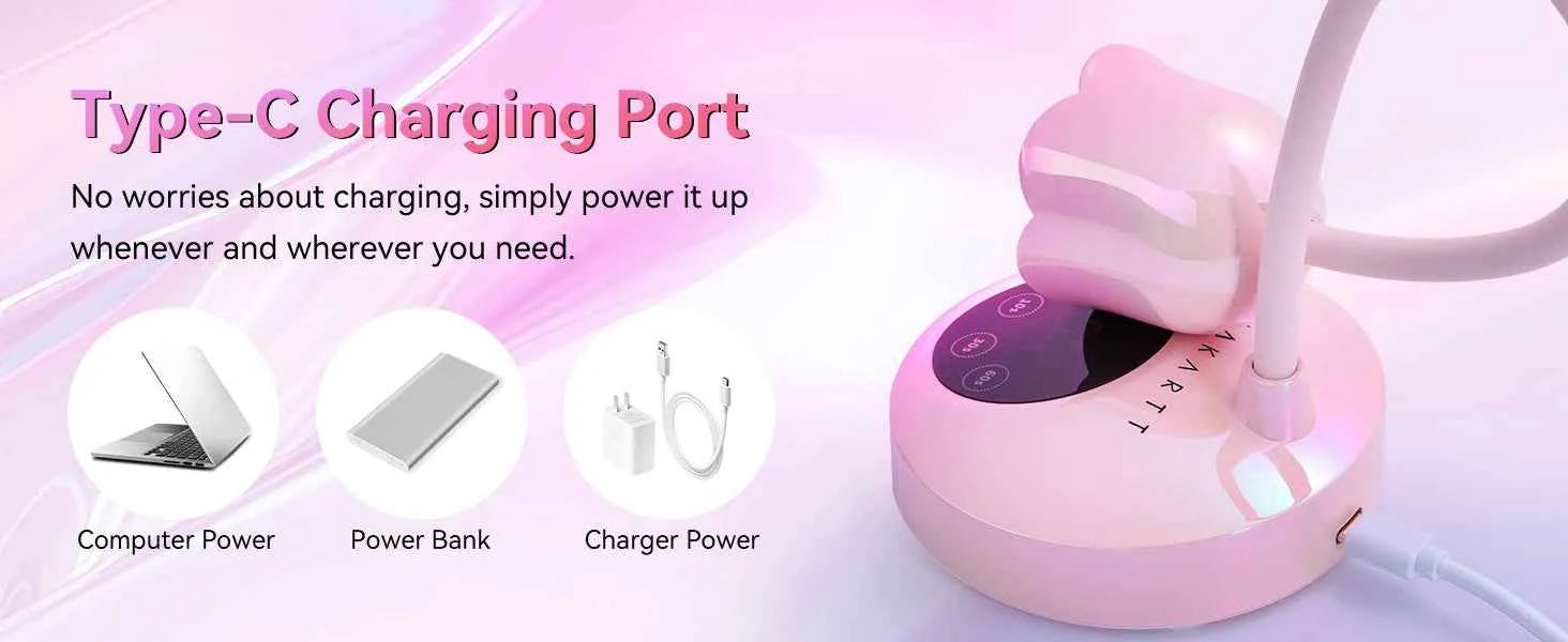Makartt Mini UV LED Nail Lamp - Rechargeable & Fast-Curing Gooseneck Design for Perfect Gel Nails at Home