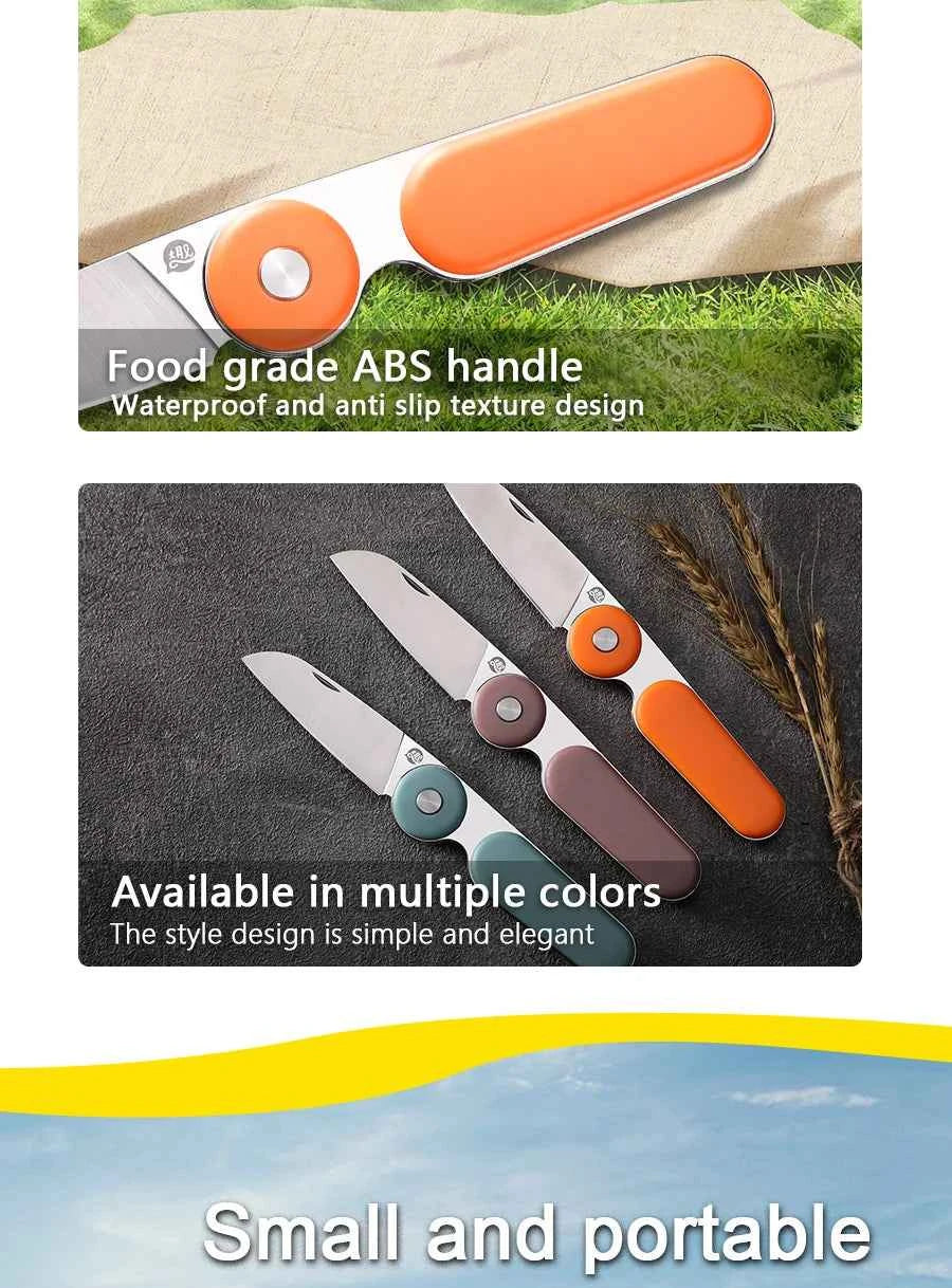 YingQu CP58 Folding Knife Stainless Steel Knife Food Grade ABS Handle Outdoor Camping Pocketknives Fruit Cutting Hand Tools