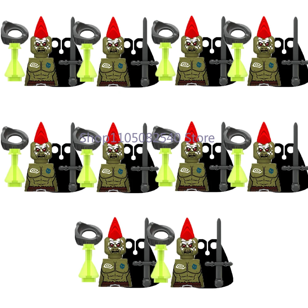 MOC Military Soldier Movie Character Building Blocks Accessories Medieval Castle Knight Helmet Shield Mini Brick Gift Toy E008