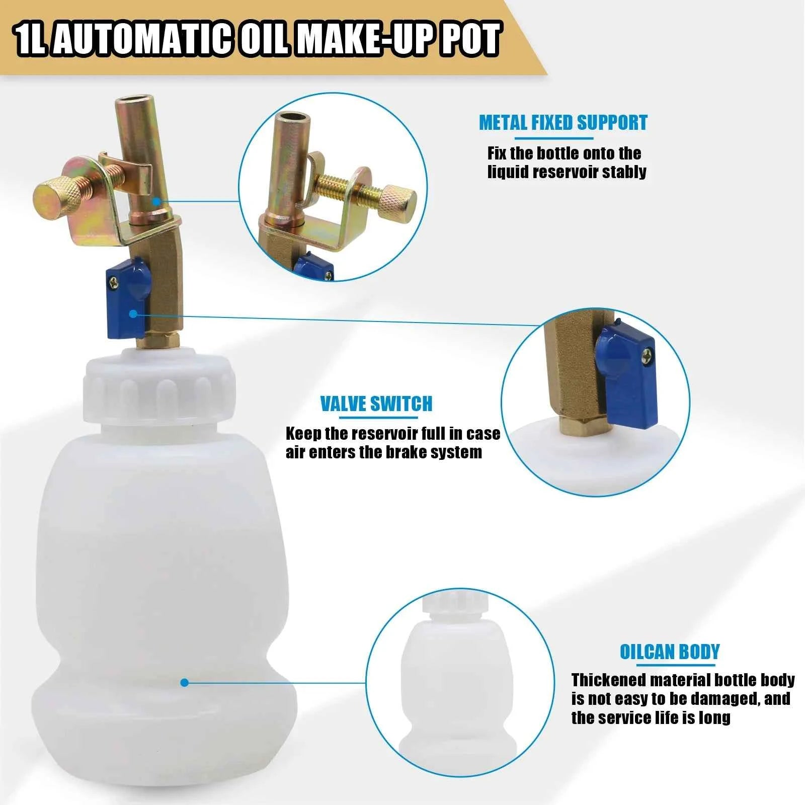 2l vacuum brake release kit, pneumatic explosion-proof shunt pressure reducing vacuum pump, brake fluid refueling tool set