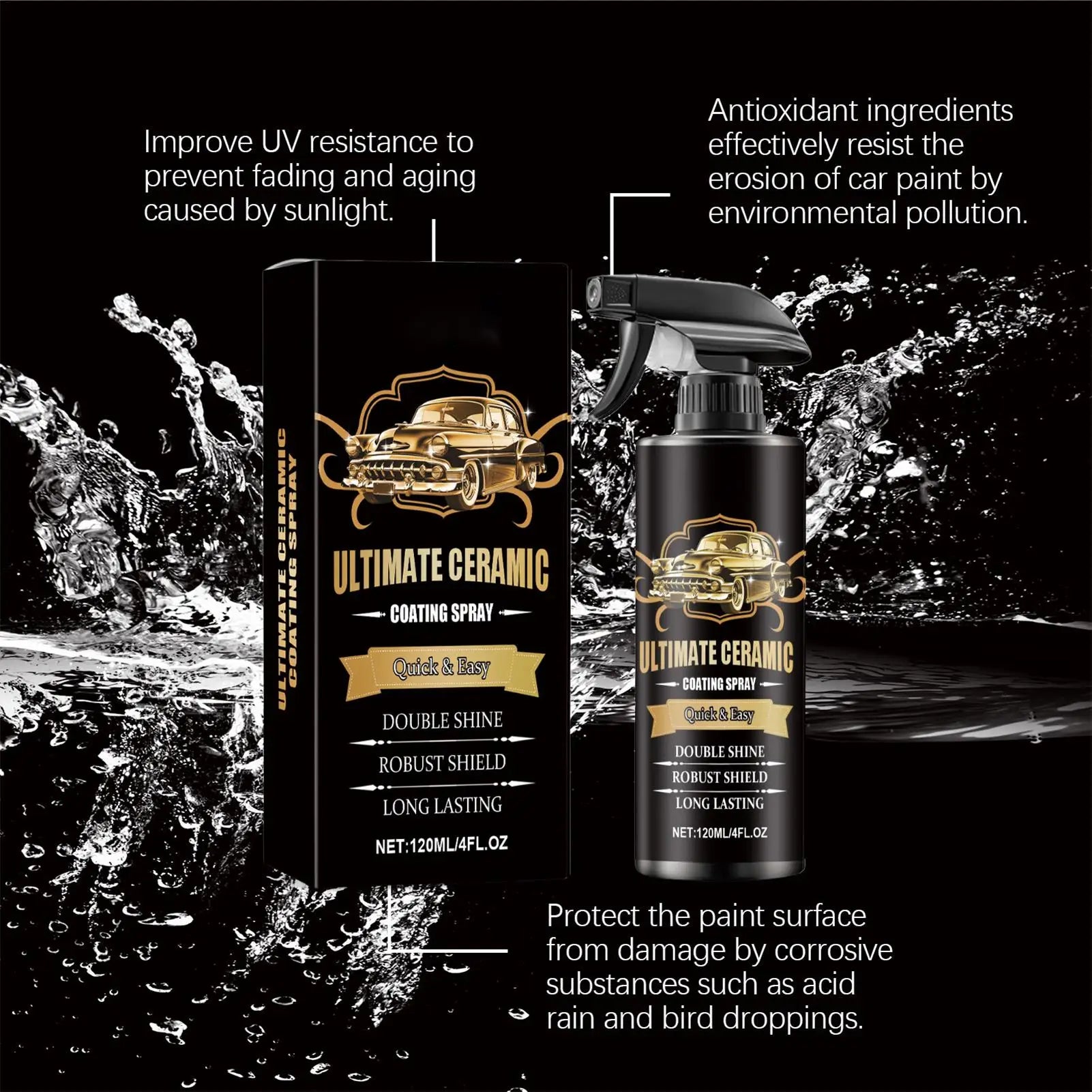 Car Coating Spray 120ml Multi-Functional Clear Coat Spray Paint Care Automotive Paints & Primers For Truck RV Marine Motorcycle