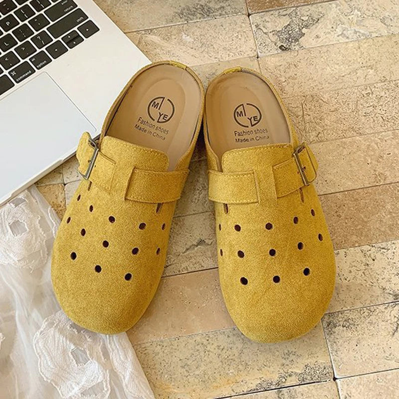 Shevalues 2025 Summer Women's Clogs Slippers With Adjustable Buckle Casual Outdoor Slides Soft Sole Comfortable Women's Sandals